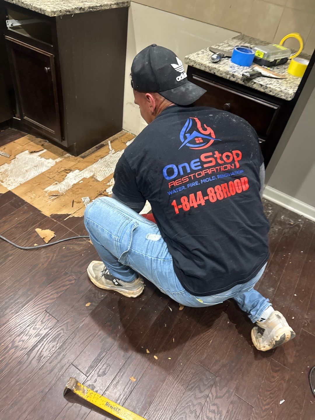 Storm water damage inside a Greater Atlanta home after heavy rainfall