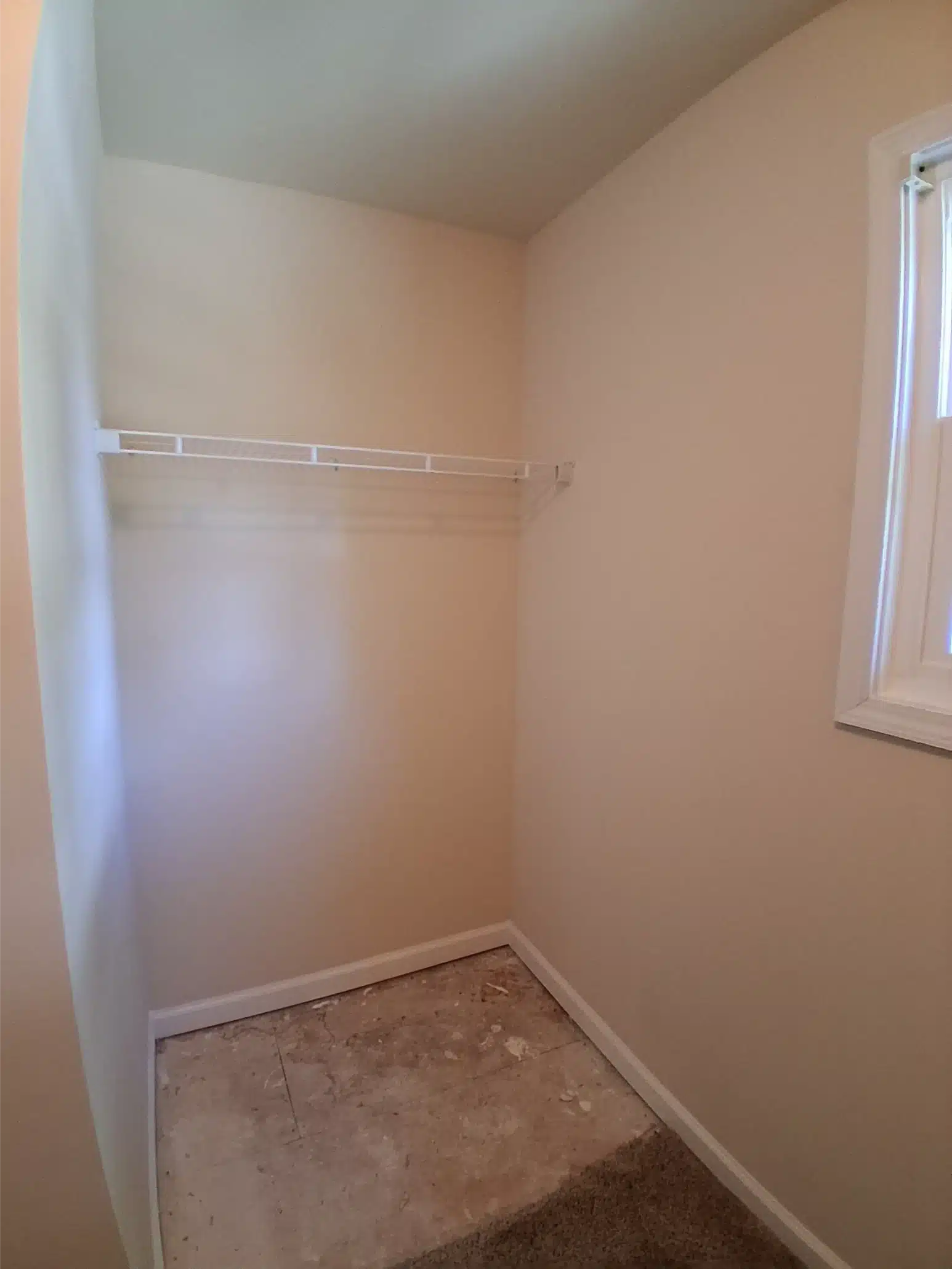 Master closet rebuilt and repainted, with the hanging rail reinstalled