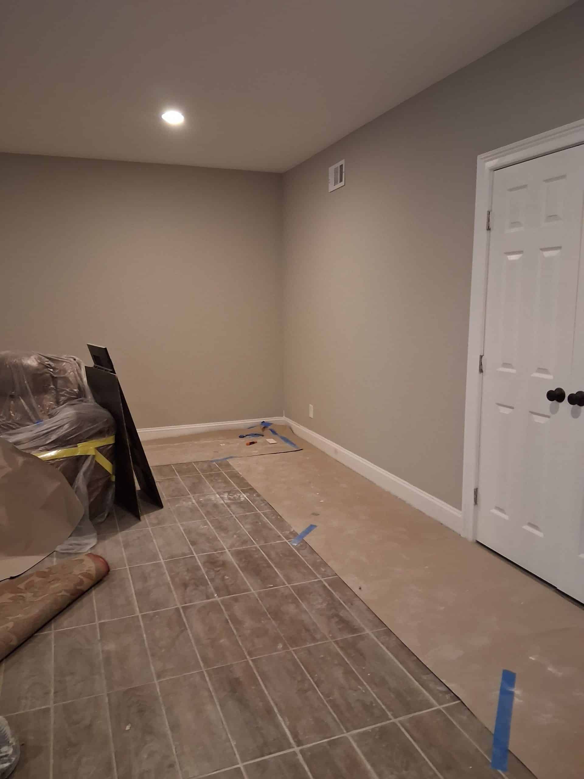 A clean, restored room after mold remediation with containment removed